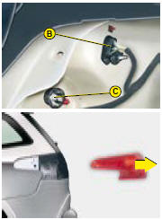 3 Disconnect the connector B.