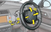 1. Unlock the steering column using the lever.