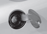 A label on the inside of the fuel filler flap indicates the approved fuel quality