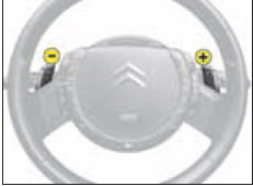 Manual mode with controls behind the steering wheel