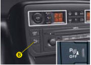 You can activate/deactivate the parking assistance by pressing button B. When