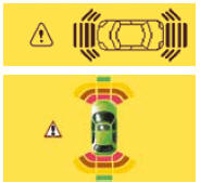 As the vehicle approaches the obstacle, the sound signal becomes more and more