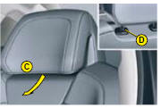 Head restraint height and angle adjustments on electric seats