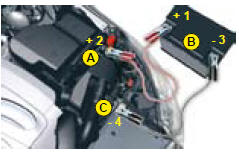 Starting the engine with an assisting battery