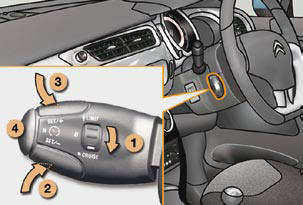 1. Selecting/Switching off cruise control