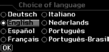 Choice of language menu