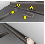 the rear seats (row 2) when the luggage-cover blind is not fitted, or behind
